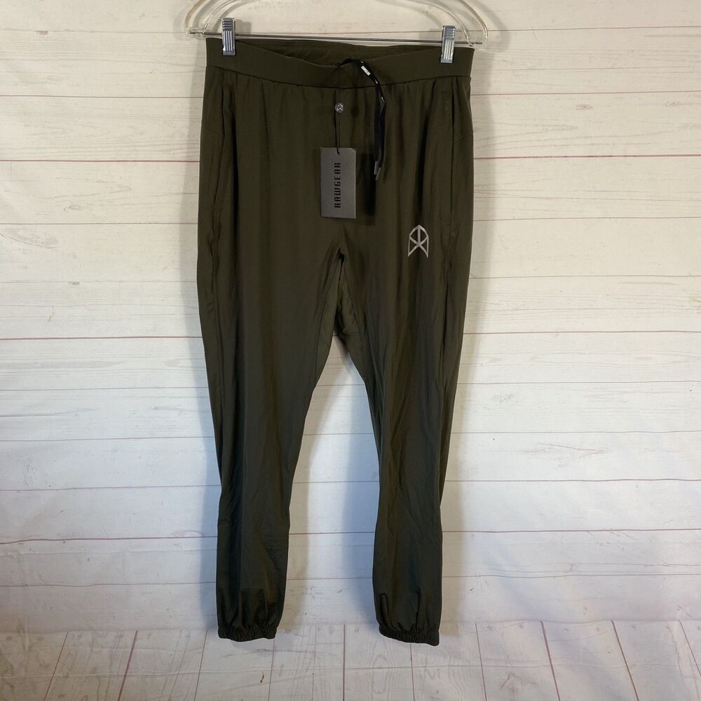 Raw Gear Unisex Performance Track/Jogger Pants Sz Medium Olive Green New